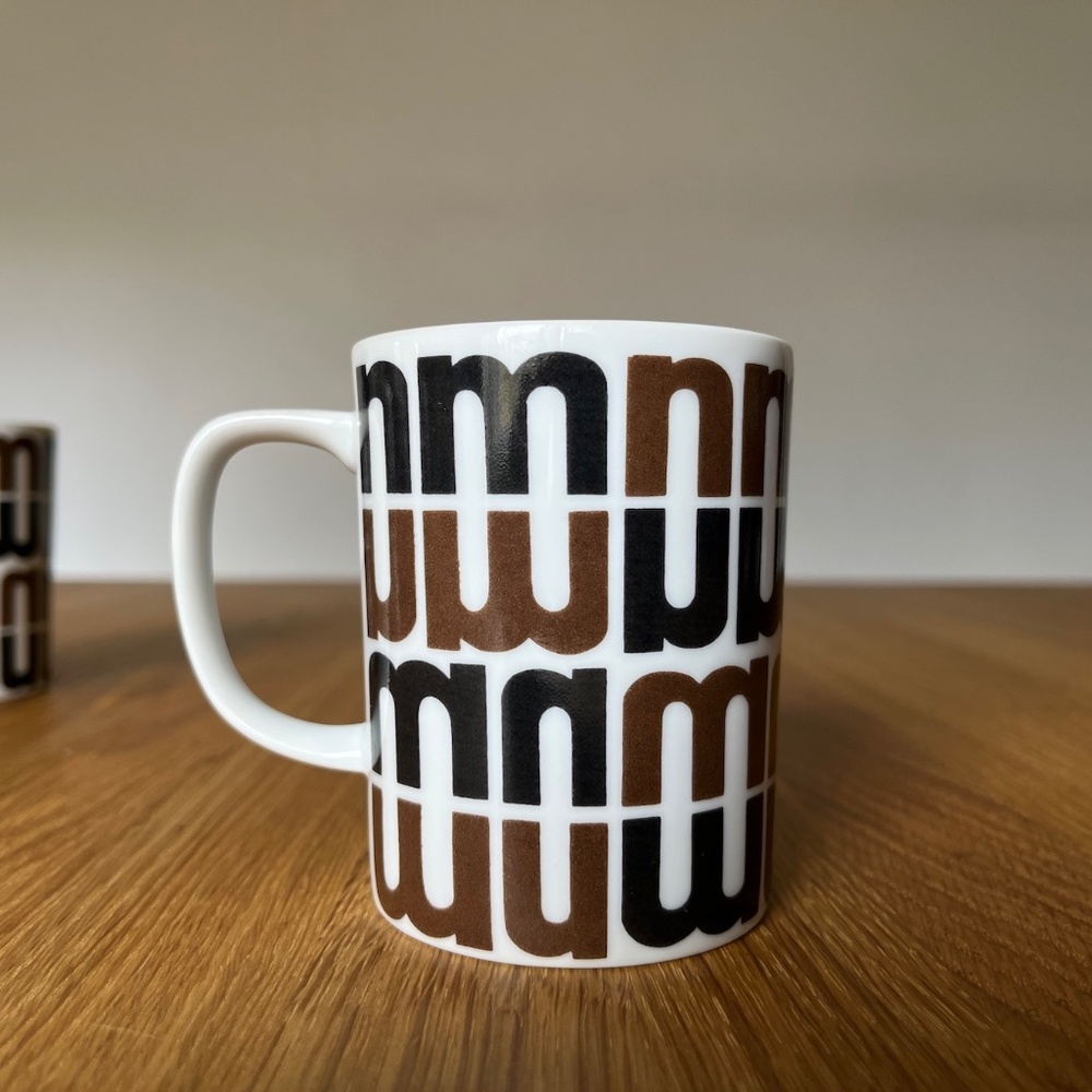 Lot of 8 Vintage 70's Fitz & Floyd Neiman Marcus Coffee Mug Cup Logo Helvetica - Picture 4 of 15
